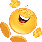 A smiling yellow emoticon jumping up and down, showcasing the joy of finding affordable apartments for rent in Katy.